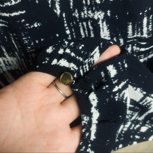 CALVIN KLEIN Black & White Paint Smear Sheer Top - Picture 5 of 5